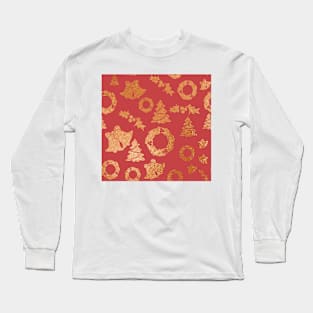 Copper Gold Christmas Long Sleeve T-Shirt